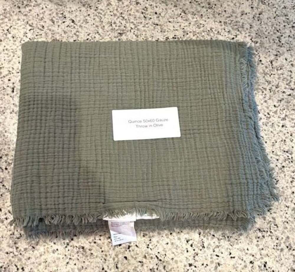 Quince 50x60 Gauze Throw in Olive